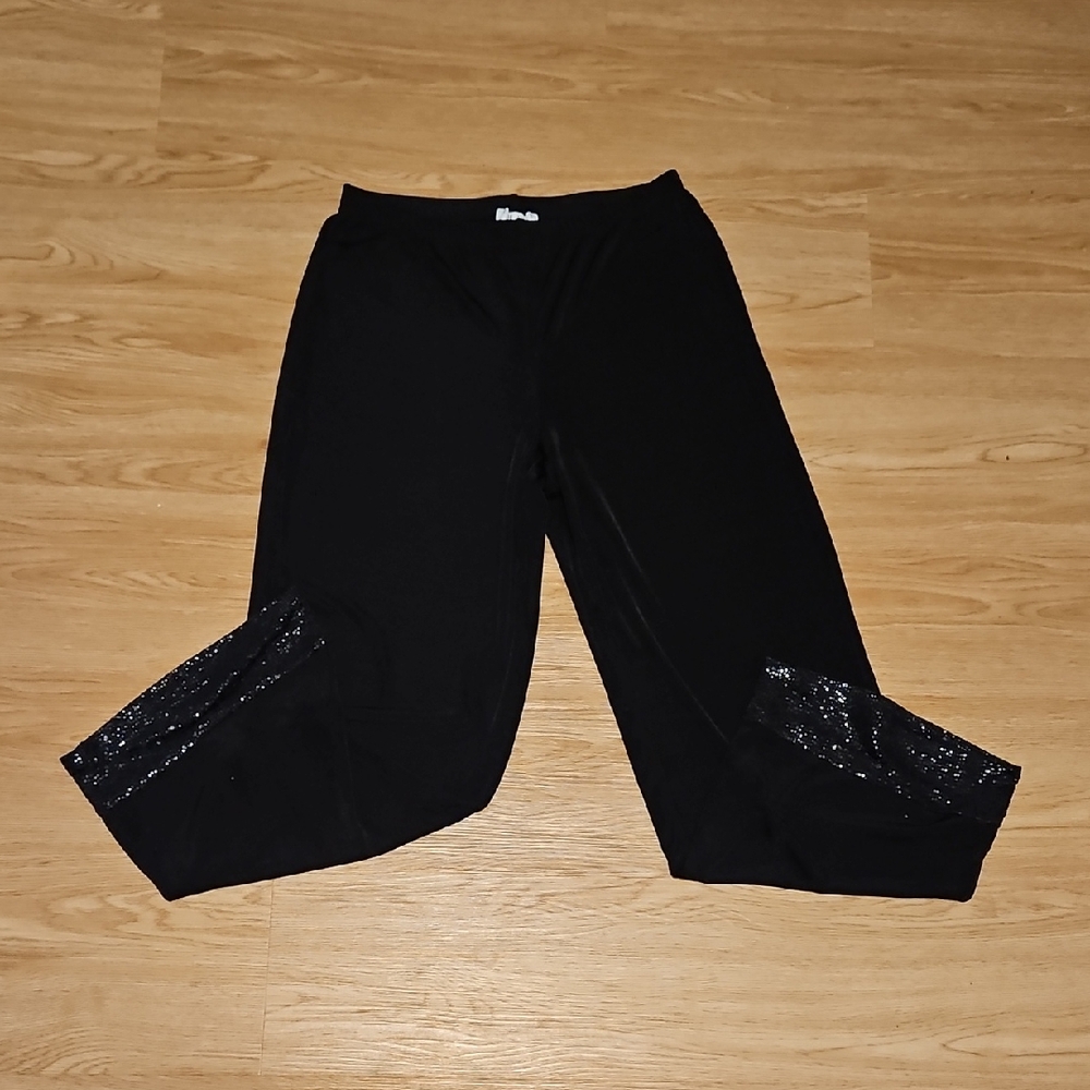 Chaus Black Sheer Pants with Sequin Detail